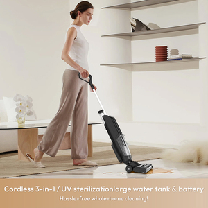 Nettoyeur de <span class=keywords><strong>sol</strong></span> <span class=keywords><strong>professionnel</strong></span>, aspirateur et serpillière sans fil, moteur sans balais, forte aspiration, assistant vocal - Product Image 2