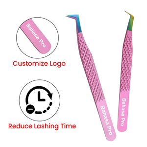 ชุดแหนบต่อขนตาสีชมพูแบบ Private Label ปลายไฟเบอร์ จับแบบเพชร พร้อมโลโก้และบรรจุภัณฑ์ที่ปรับแต่งได้ - Product Image 2
