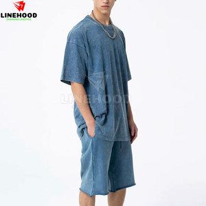 เสื้อยืดและกางเกงขาสั้นของผู้ชายซักด้วยกรดชุดฤดูร้อนแบบลำลองที่กำลังมาแรง - Product Image 2