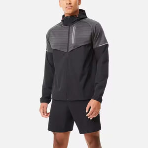 ชุดวอร์มมีซิปสะท้อนแสงของผู้ชายชุดวอร์มพิมพ์ลายดิจิตอลแบบสีพื้น - Product Image 1