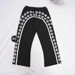 High quality Embroidery Running breathable wholesale Oversized manufacturer customized <b>flare</b> joggers Windbreaker trouser pants - Product Image 4