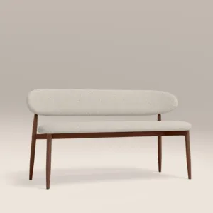 Banc de salle à manger 3 places SINTERIOR en pierre mouchetée et noyer HALSTON - Product Image 2