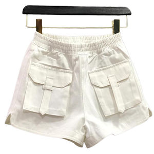 Ropa de calle transpirable Pantalones cortos de color caramelo sólido Pantalones cortos de mezclilla para mujer Pantalones cortos deportivos de algodón 100% de secado rápido - Product Image 5