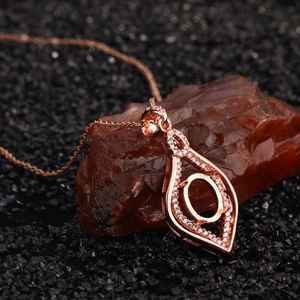 Sólido 925 plata esterlina 9x11mm Oval Semi montaje colgante Oval en blanco Base piedra ajuste fino hecho a mano joyería recuerdo componente - Product Image 2