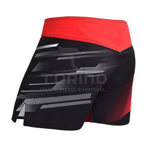 Vente en gros de shorts MMA légers 100% polyester pour hommes, dernier logo personnalisé avec tissu en toile à motif solide - Product Image 3