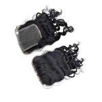 Extensions de cheveux humains vierges Remy indonésiens de haute qualité, marque OEM, avec closure en dentelle 5x5, noir naturel, ondulés, sans nœuds, 10-30 pouces