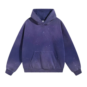 2025 Trending Customizable OEM Men's Winter Casual Hoodie 100% Cotton Fleece Quick Dry Breathable Solid Pattern Long <b>Clothing</b> - Product Image 2