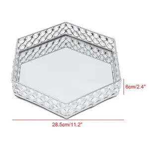 Bandeja Metálica de Lujo para Decoración de Mesa, Bandeja Metálica de Estilo Moderno para el Hogar, Accesorios para Eventos, Navidad, Estilo Asiático, Zahid Exports - Product Image 6