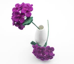 ดอกไม้ผ้าขนสัตว์100%-ช่อประดิษฐ์สีม่วงเข้ม-ดอกไม้สวยและสวยงาม-ทำด้วยมือในประเทศเนปาล - Product Image 6