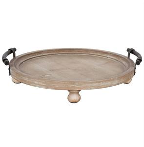 Bandeja de servicio de resina y madera de mango redondo más vendida, encanto rústico para una decoración elegante del hogar y servir alimentos a precio de fábrica - Product Image 6