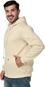 Sweats à capuche décontractés d'hiver pour hommes couleur unie 100% coton polaire coupe régulière séchage rapide et respirant de haute qualité - Product Image 2