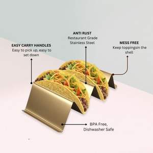 2025 nouveauté écologique en acier inoxydable taco support support plateau plat et assiette ensemble lave-vaisselle pour la cuisson et la cuisson - Product Image 2