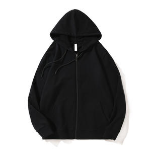 manufacturer hooded zipper <b>cardigan</b> high quality hoodie <b>men's</b> sweater loose pure color - Product Image 3