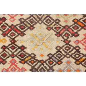 Tapis turc 5,8x7,7 pieds, grand tapis vintage, tapis à motifs de plantes et d'arbres rouges et oranges - Product Image 4