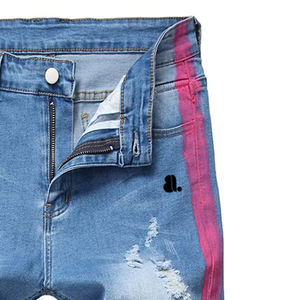 Short en jean vintage personnalisé pour hommes Short en jean de haute qualité de couleur unie à prix de gros - Product Image 4