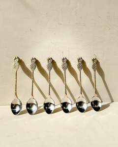 Premium Pineapple Shape Spoon Cutlery Set with Gold Color Casted Kitchenware <b>Tabletop</b> Flatware Wedding Dessert Utensils - Product Image 1