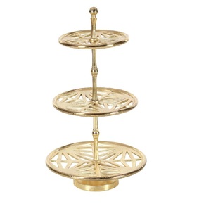 Elegant Design Tabletop Accessories Birthday Cup Cake Stand Gold Plated Finishing Cup Cake Stand With <b>Glass</b> <b>Dome</b> - Product Image 3