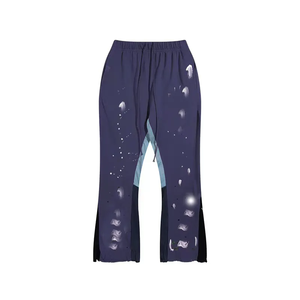 Tùy Chỉnh Chắp Vá Theo Dõi Quần Người Đàn Ông Giản Dị Của Flared Chạy Bộ Quần Flared Sweatpants Các Nhà Sản Xuất - Product Image 5
