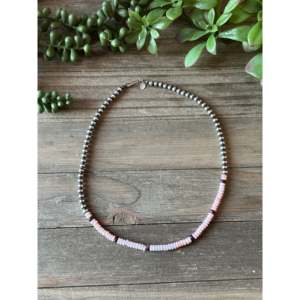 Collier de perles Navajo en argent sterling et pierres multicolores - Product Image 2