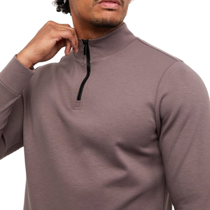 Jerséis de rendimiento personalizado para hombre, Top de ocio para el trabajo, manga larga, 1/4, jersey con cremallera, sudaderas con media cremallera, servicio OEM - Product Image 5