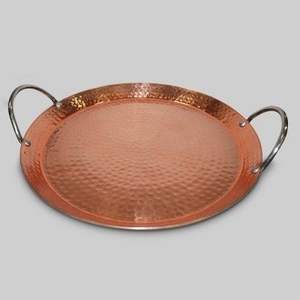 Copper Serving Tray With Tabletop <b>Decorative</b> Durable Quality Home Kitchen Food Copper Polished Round Shape - Product Image 4
