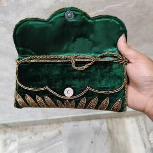 MS Handicraft Tropical Floral <b>Glass</b> Beaded Clutch Customized Shape & Color Mexican Fiesta Purse Crossbody <b>Chain</b> Model Ms-wc-001 - Product Image 2