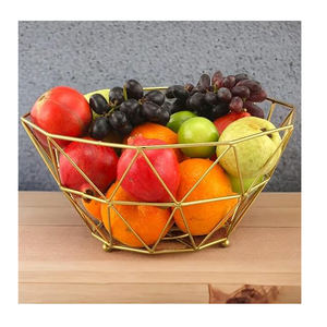 Cesta de fruta de hierro de nuevo diseño, acabado en oro, tamaño personalizado, mesa decorativa, utensilios de cocina para el hogar, cesta de almacenamiento de fruta de hierro - Product Image 1