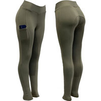 Pantalones de equitación para mujer con presillas para cinturón, botones, tejido transpirable, agarre de silicona, elásticos en cuatro direcciones, tipo jodhpur.