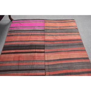 พรมวินเทจ ขนาด 4.5x8.7 ฟุต พรมปูพื้นสีแดงไล่เฉด พรมขนสัตว์ตุรกี - Product Image 4