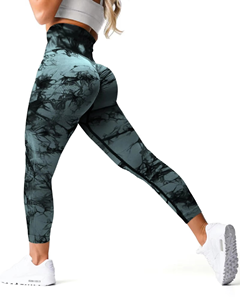 Offre Spéciale femmes taille haute pantalons de Yoga Slim Scrunch bout à bout séchage rapide respirant Fitness Leggings-fait Spandex cravate teinture pêche hanche - Product Image 2
