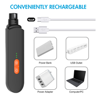 Cortauñas Eléctrico Recargable por USB, Indoloro, con LED, de ABS y Acero Inoxidable, para Perros y Gatos, con Voltaje Universal