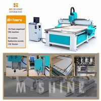 Fresadora CNC de 3 Ejes Jinan M-shine 1325 con Motor Paso a Paso Individual para Corte de Madera, Opción de Eje Rotatorio, Máquina Industrial para Trabajar la Madera