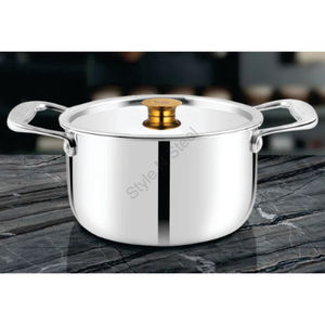 Casserole triplement durable de qualité supérieure en acier inoxydable avec couvercle en acier inoxydable Miroir au design élégant classique - Product Image 1