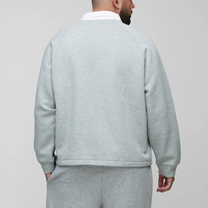 Venta al por mayor de polo de los hombres de manga larga quater cremallera con cuello en contraste 100% algodón impreso suelta Camiseta para los hombres - Product Image 6