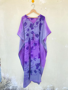 Kaftan de seda indio 100% hecho a mano vestido suelto para verano otoño y primavera secado rápido con cierre de cordón - Product Image 6