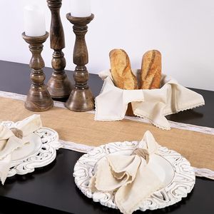 Anneaux de serviette en jute beige naturel faits à la main Design de noeud nautique unique pour la décoration intérieure et les centres de table de fête - Product Image 3