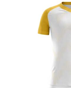 Custom White And Mustard Yellow Soccer Jersey Set Short Sleeve Breathable Polyester Football <b>Kit</b> With Matching Shorts For Men - Product Image 3