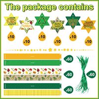 Guirlande de décoration pour la fête juive de Sukkot, chaînes en papier avec pompons, guirlande suspendue pour Sukkot, fournitures pour fête de Sukkot