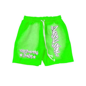 Custom Print Logo Acid Washed 100% Cotton Gym <b>Shorts</b> for <b>Men</b> Casual Elastic Waist Sun Faded French Terry Vintage Summer <b>Shorts</b> - Product Image 2