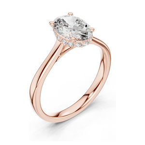 Bague de fiançailles ovale en diamant de laboratoire de 0,128 carat pour femme, clarté VVS-VS EF, or 18 carats, 14 carats, 10 carats et argent 925, moissanite - Product Image 5
