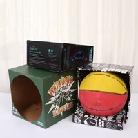 Boîte de présentation ondulée haute visibilité avec fenêtre, lot de 2, impression personnalisée pour tailles 3-7 (basketball, football, soccer)