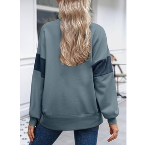 Nouveau Design de Luxe à Manches Longues Col Rond Épaule Pente Solide Confortable Surdimensionné Femmes Sweat En Coton Du Bangladesh - Product Image 5