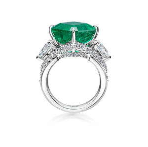 <b>Emerald</b> Cut Green <b>Emerald</b> <b>Ring</b> with Moissanite Diamonds 925 <b>Silver</b> Luxury Engagement <b>Ring</b> for Women - Product Image 3