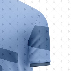 เสื้อเชิ้ตผู้ชายสีพื้น สัมผัสหรูหรา ผ้าผสมคอตตอนและโพลีเอสเตอร์ ระบายอากาศได้ดี ป้องกันรอยยับ แขนสั้น ผ้าถัก - Product Image 6