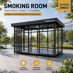 Cabine de fumeurs extérieure ignifugée en structure acier |   Salon de fumeurs mobile résistant aux intempéries, installation facile pour usine ou bureau - Product Image 3