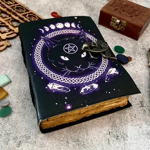 Ägyptische Katze Göttin Leder Druck Journal Wicca Zauber Buch der Schatten Zauberer Buch Leder Geschenke Weihnachts geschenk für