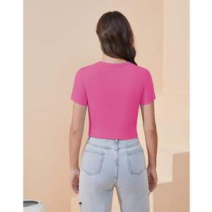 <b>Women's</b> Custom Blank Cotton T Shirt Cropped <b>Top</b> Tshirt for <b>Women</b> Breathable Made in Pakistan - Product Image 3