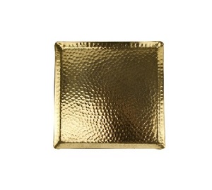 Posavasos de vajilla de aluminio dorado hecho a mano de alta calidad, posavasos cuadrados clásicos para decoración del hogar, sublimación de mesa, para la India - Product Image 1
