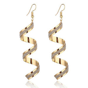 Nuovi Orecchini Pendenti a Spirale Geometrici Semplici Satinati per Donna, Regalo di Compleanno, Gioielli in Lega Stile Religioso - Product Image 4