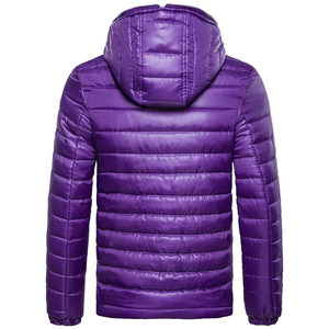 Chaqueta acolchada de invierno con capucha y logotipo personalizado de alta calidad para hombre al por mayor - Product Image 3